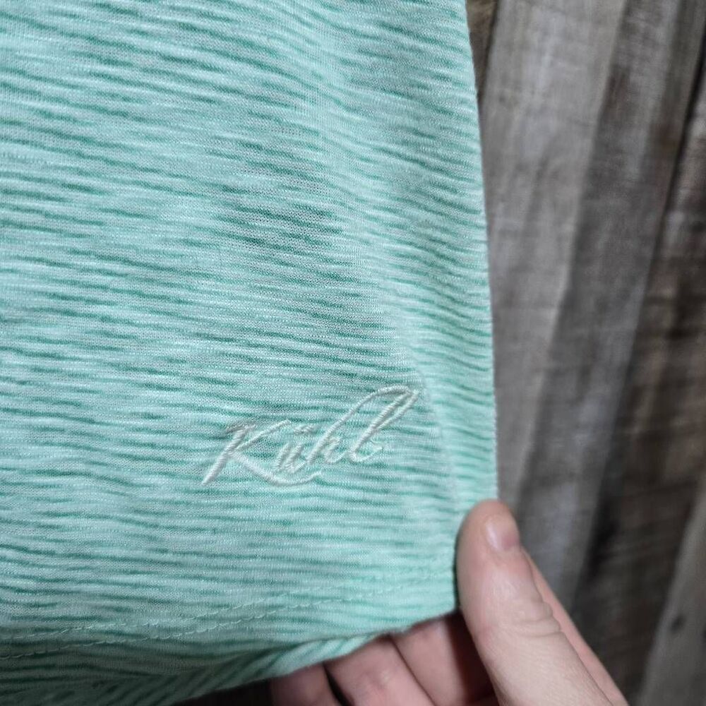 Kuhl Green Stripe Basic Tee Small Outdoor Hiking Everyday Casual Gorpcore - Picture 2 of 6